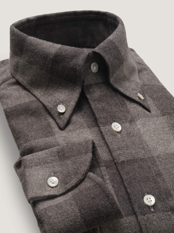 Yak Wool Winter Shirt in Chessmate Grey Check